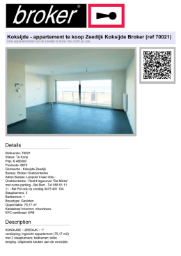 Koksijde - appartement te koop Zeedijk Koksijde Broker (ref 70021