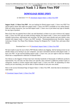 [Download] Impact Nask 1 2 Havo Vwo PDF [eBooks]