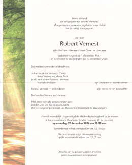 Robert Vernest - Uitvaartverzorging Cispa te Gent en Drongen