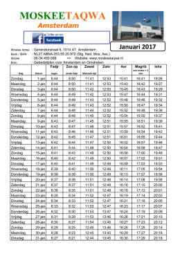 Gebedstijden 2017 PDF