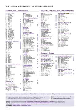 Vos cha&icirc;nes &agrave; Bruxelles - Uw zenders in Brussel