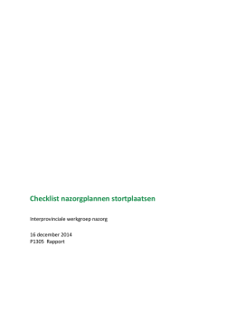 IPO-checklist 2014 stortplaatsen - Interprovinciale werkgroep nazorg