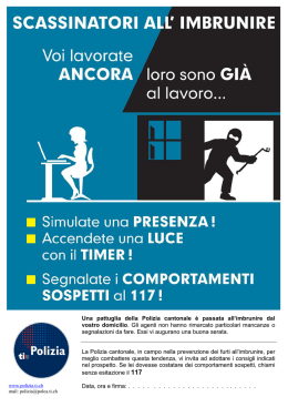 Campagna "scasso all`imbrunire"