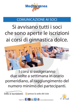 Mediclub - Ginnastica - Comunicato.ai