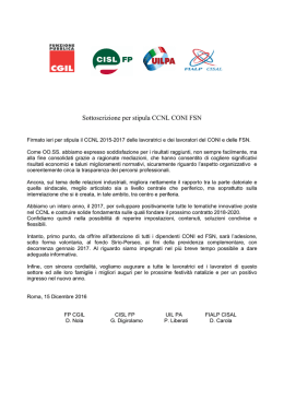 comunicato unitario Stipula CCNL CONI-FSN