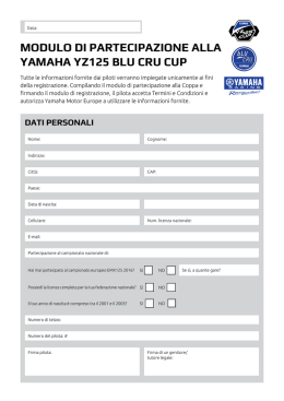 modulo di partecipazione alla yamaha yz125 blu cru cup