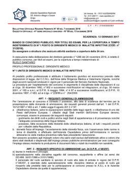 BANDO BU malattie infettive