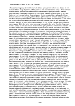 Manuale Italiano Galaxy S3 Mini PDF