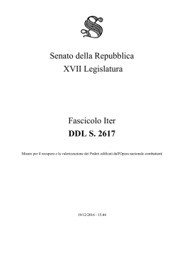 Senato della Repubblica XVII Legislatura Fascicolo Iter DDL S. 2617