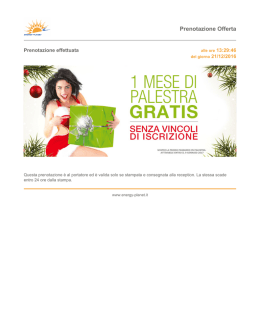 Prenotazione Offerta