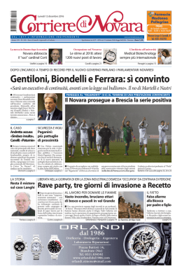 Prima pagina - Corriere di Novara