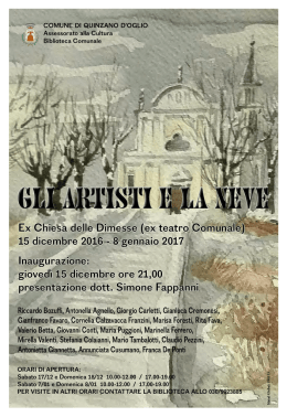 Ex Chiesa delle Dimesse (ex teatro Comunale) 15 dicembre 2016