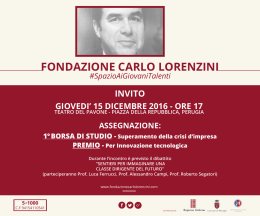 1° Borsa di studio della Fondazione Carlo Lorenzini