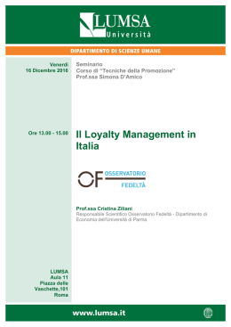 Il Loyalty Management in Italia