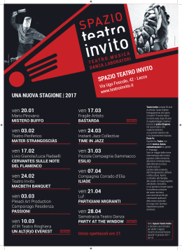 Stagione 2017 Teatro Invito