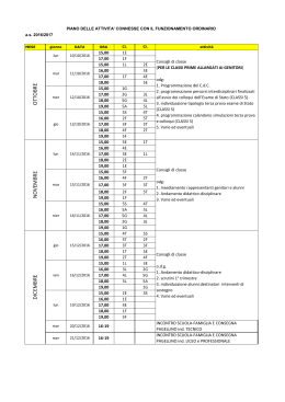 Piano delle attivit&agrave; a.s. 2016-17