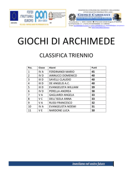 Classifica Triennio - Liceo Classico Carducci Cassino