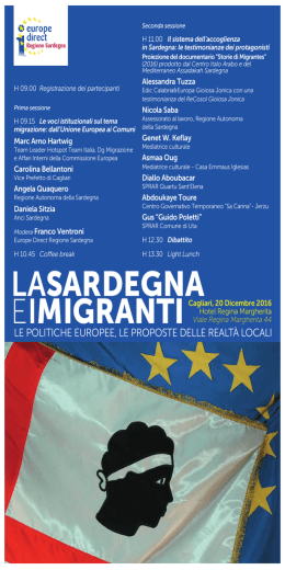 La Sardegna e i migranti_Programma