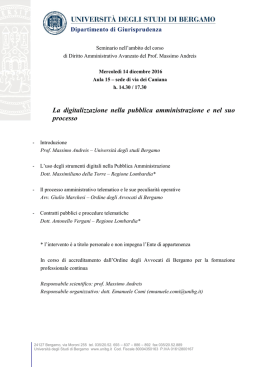 Programma del seminario - Università degli Studi di Bergamo