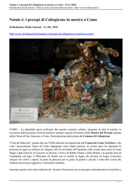 Natale è: i presepi di Caltagirone in mostra a Como