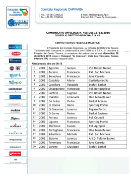 Comitato Regionale CAMPANIA 2002 Agostini Jacopo Vivi