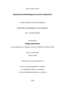 Sequential methodology for process integration - ETH E