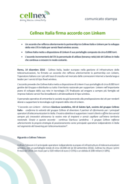 Cellnex Italia firma accordo con Linkem
