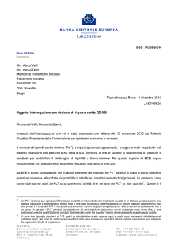 Letter from the ECB President to Mr Valli, MEP, and Mr