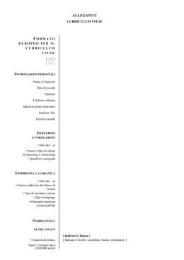 Curriculum vitae - formato europeo (file pdf)