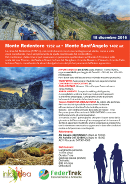 Monte Redentore 1252 mt - Monte Sant`Angelo 1402 mt