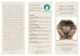 NEL CUORE DELLA CURA - Istituto Italiano di Bioetica