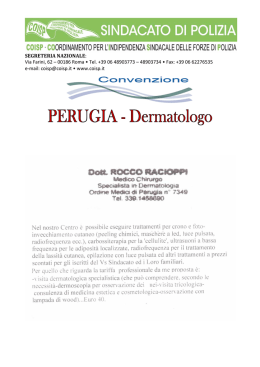 PERUGIA - Specialista dermatologia dottor Rocco Racioppi