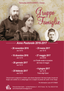 Anno Pastorale 2016-2017 - Parrocchia Santo Spirito di Ferrara