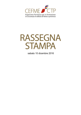 VisualizzaRassegna stampa 10 dicembre 2016 - Roma