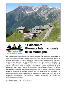Giornata internazionale della montagna 2016