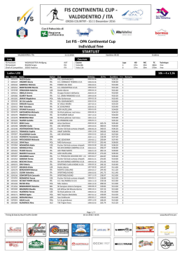 1st FIS OPA Con nental Cup Individual free STARTLIST
