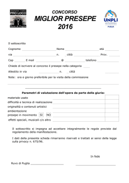 scheda di iscrizione - Pro Loco Ruvo di Puglia