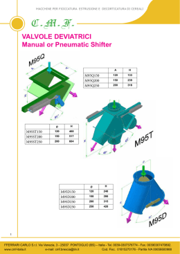 VALVOLE DEVIATRICI Manual or Pneumatic Shifter