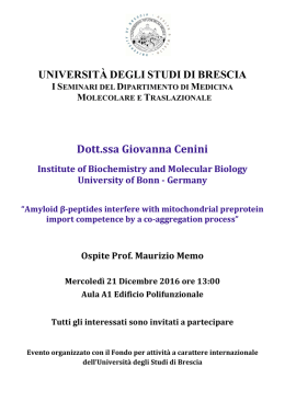 Locandina - Università degli Studi di Brescia