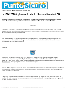 La ISO 22326 è giunta allo stadio di committee draft CD