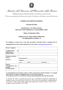 Scheda di partecipazione - Ufficio Scolastico Regionale per il Veneto
