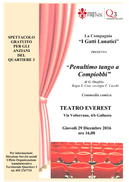 Spettacolo teatrale 29.12.16 Teatro Everest Galluzzo