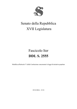 Senato della Repubblica XVII Legislatura Fascicolo Iter DDL S. 2555