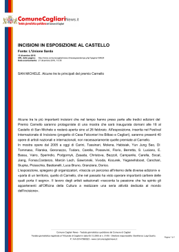 Comune Cagliari News - Incisioni in esposizione al Castello
