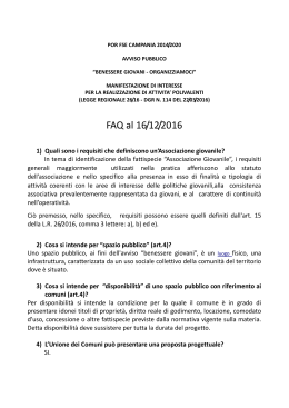 FAQ al 16/12/2016 - Regione Campania