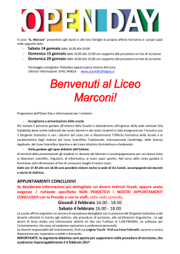 OPEN DAY 2017 - Liceo Scientifico e Liceo Artistico G.Marconi di