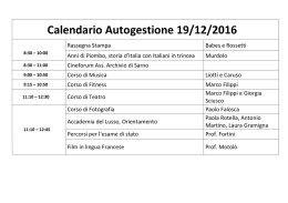 Calendario Autogestione 19/12/2016