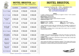 Tariffe - Hotel Bristol