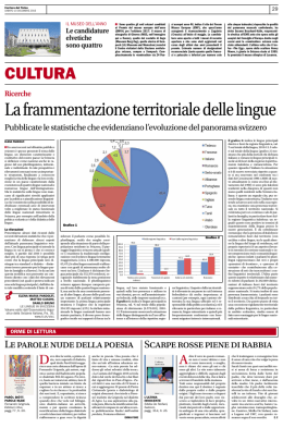 La frammentazione territoriale delle lingue, Corriere del Ticino