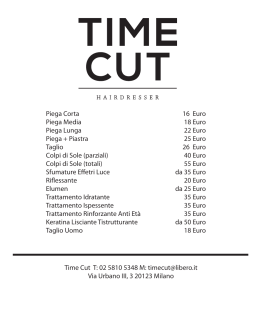 Listino Prezzi - Time Cut Parrucchiere